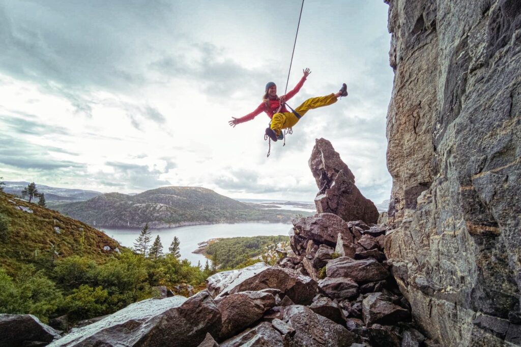 Klettern in Flatanger, Norwegen